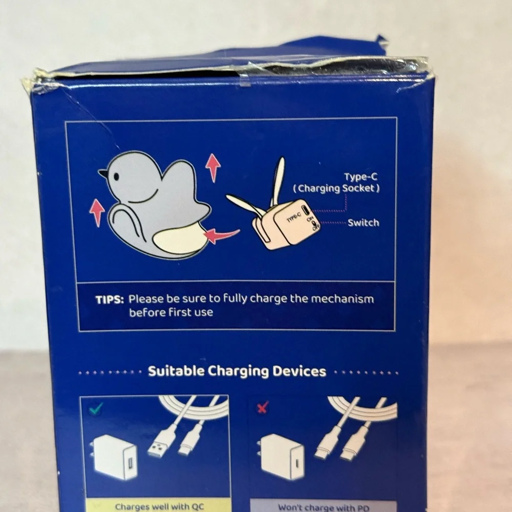 Flapping Owl Cat Toy - Blue and White